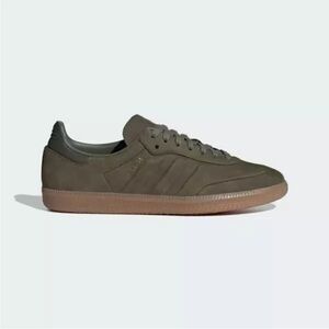 Adidas Samba Olive Strata Gum Shoes - Dark Green